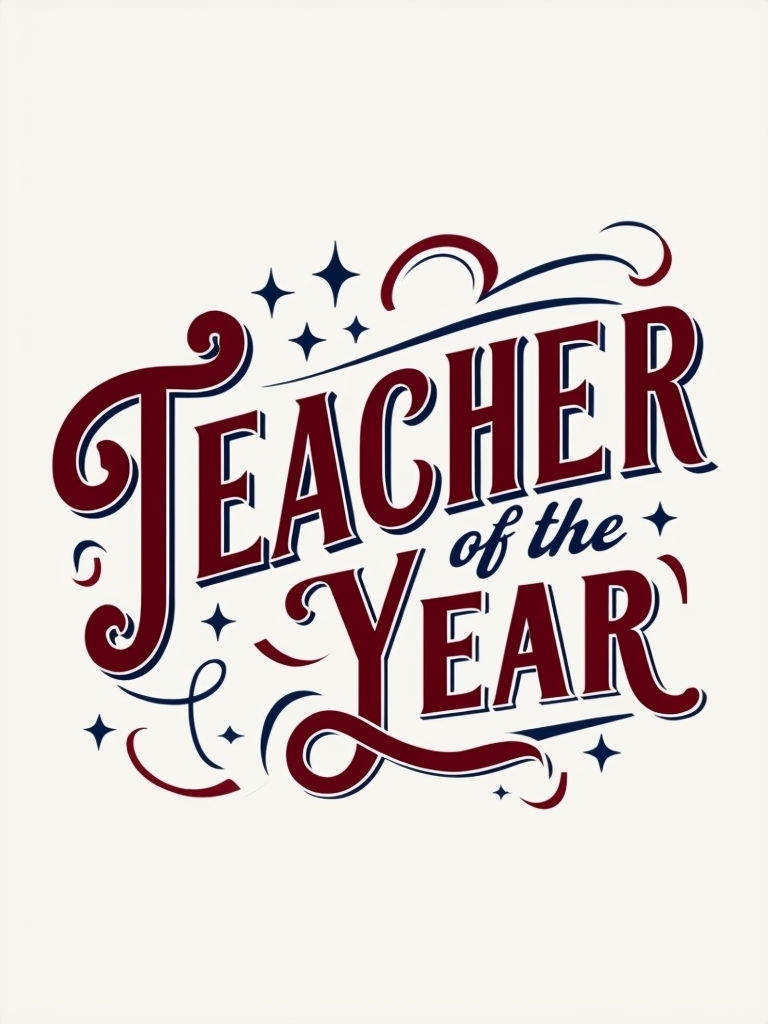 Vintage Teacher of the Year Celebration Graphic Poster