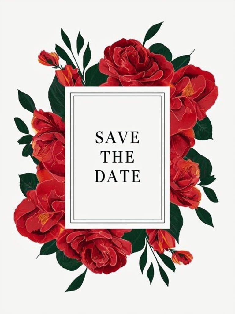 Elegant Floral Save the Date Card Design for Weddings Cards & Invites