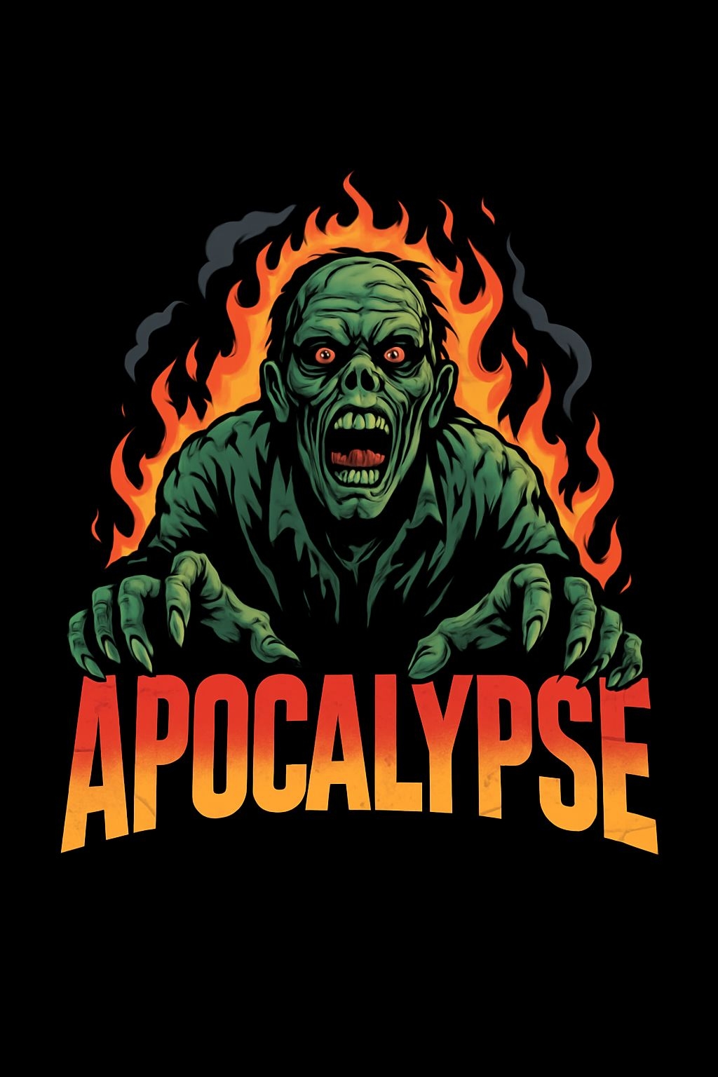 Menacing Zombie Apocalypse Illustration T-Shirt