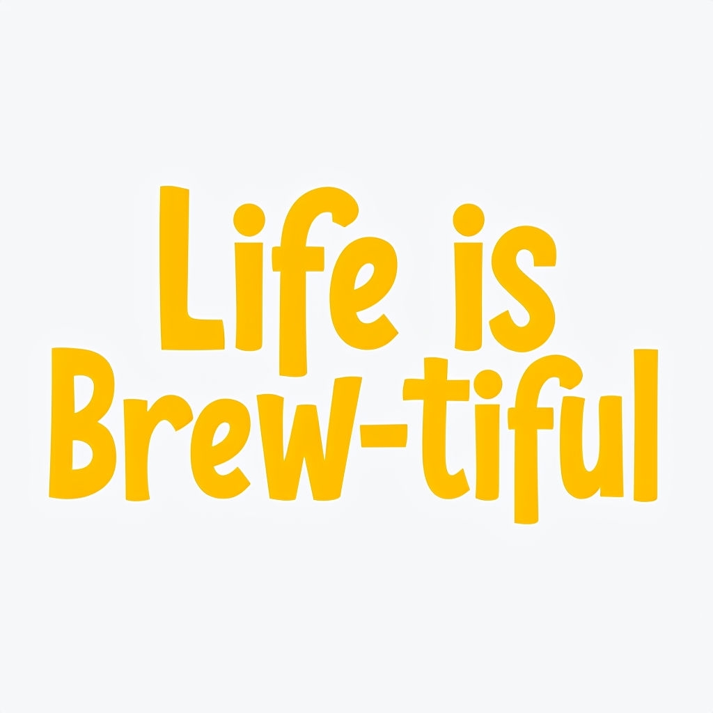 Life is Brew-tiful Cheerful Minimalist Typography Mug