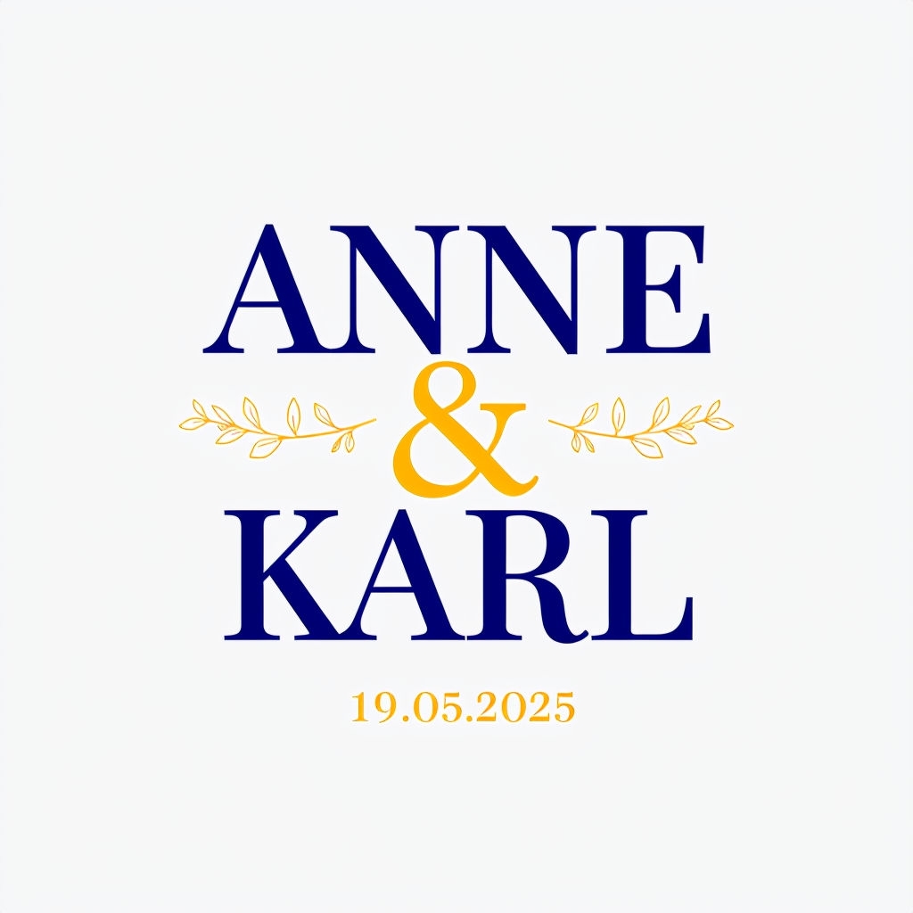 Elegant Navy Blue and Gold Monogram Logo for Weddings