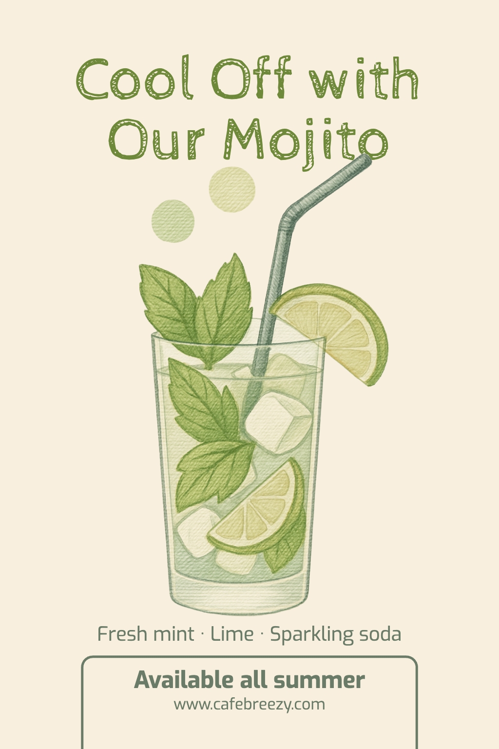 Refreshing Mojito Cocktail Promotional Flyer Design