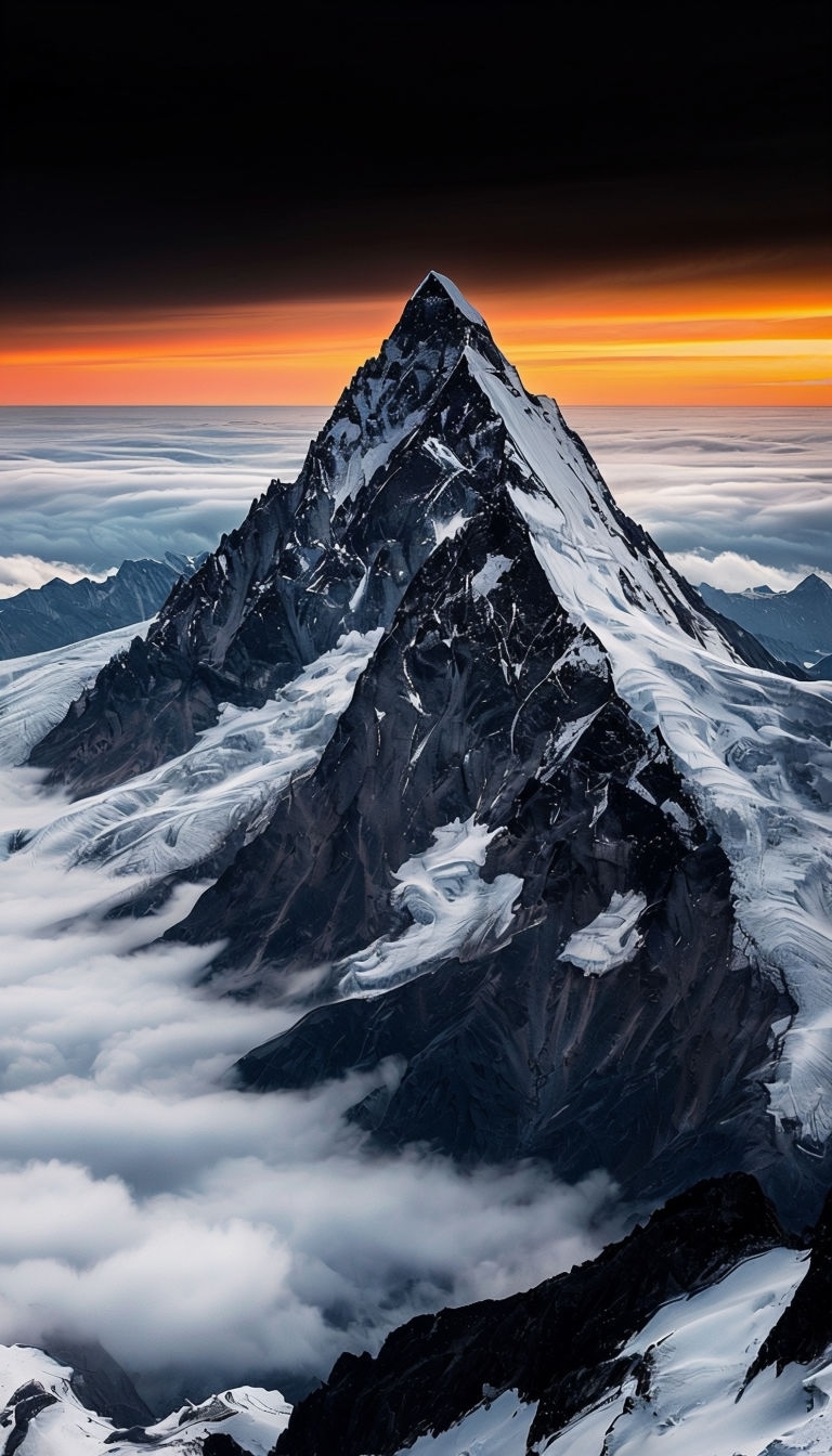 Majestic Sunrise Mountain Landscape with Clouds Mobile Wallpaper