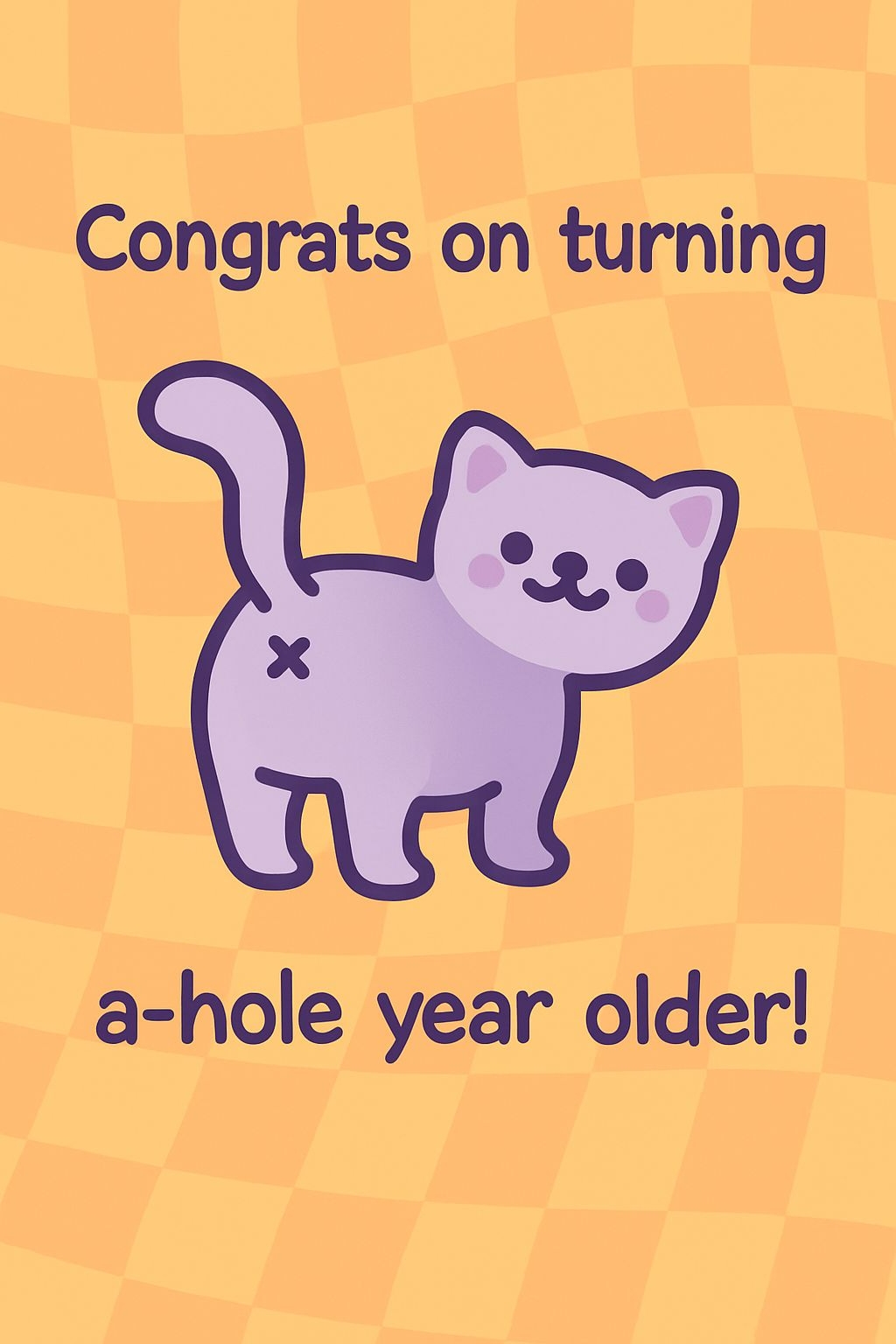 Cute Cartoon Cat Birthday Greeting Card Design Illustration