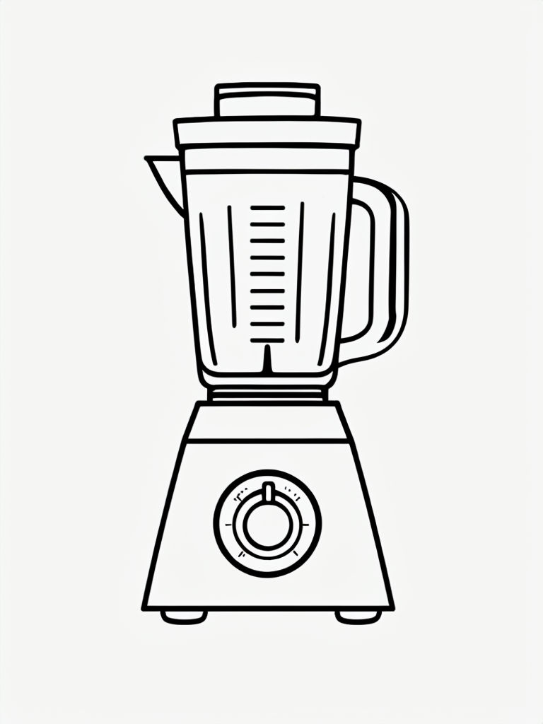 Minimalist Line Drawing of a Blender Coloring Page