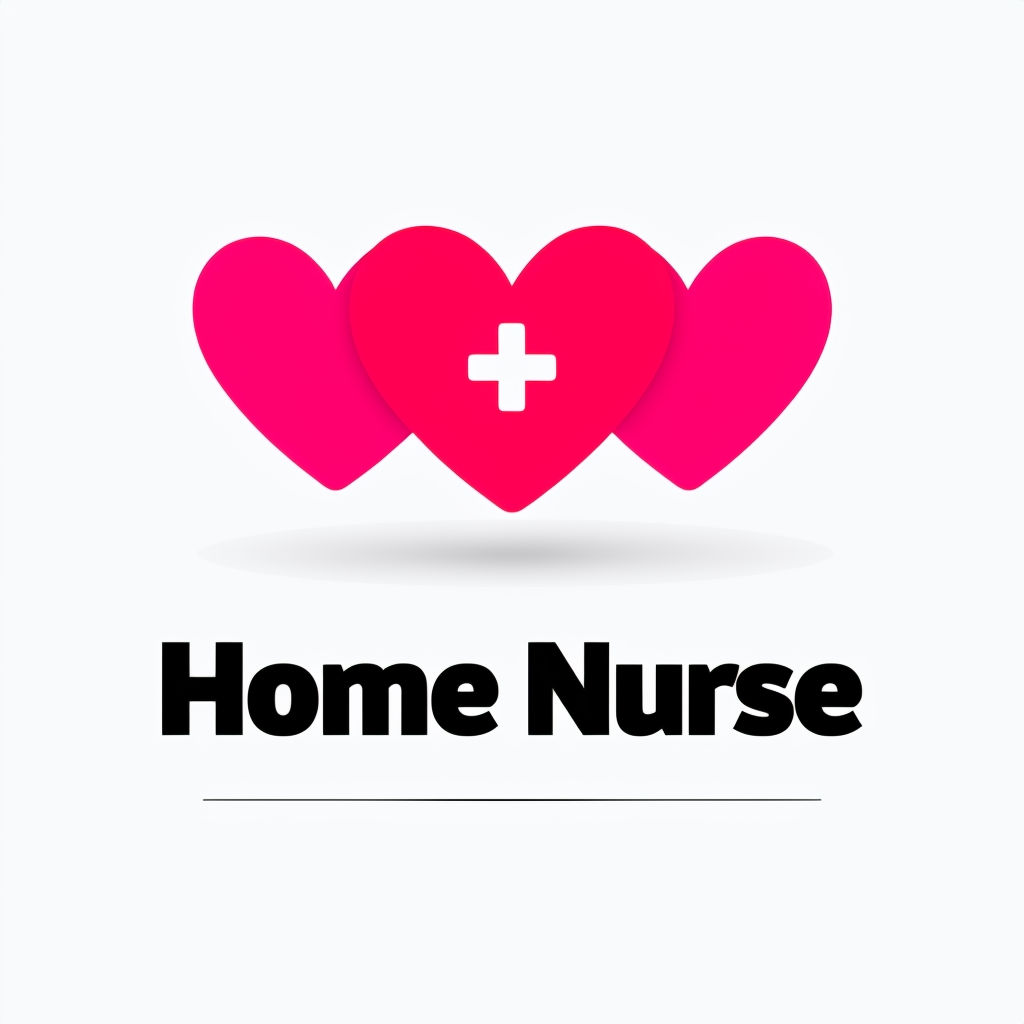 Vibrant Red Hearts Home Nurse Logo Design