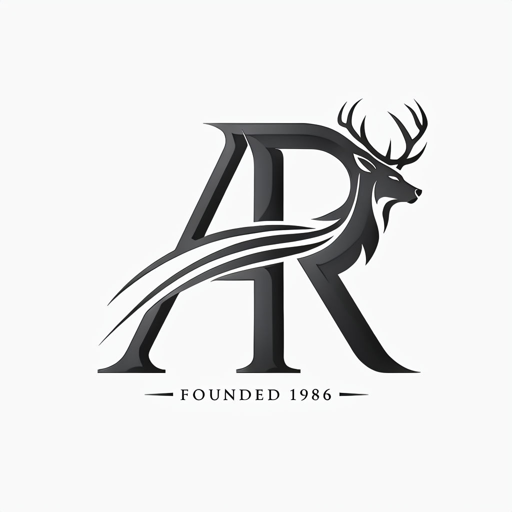 Modern Minimalist Interwoven AR Emblem with Stag Design Monogram