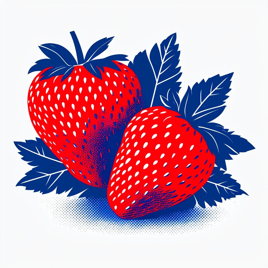 Vibrant Red Strawberries Pop Art Graphic T-Shirt