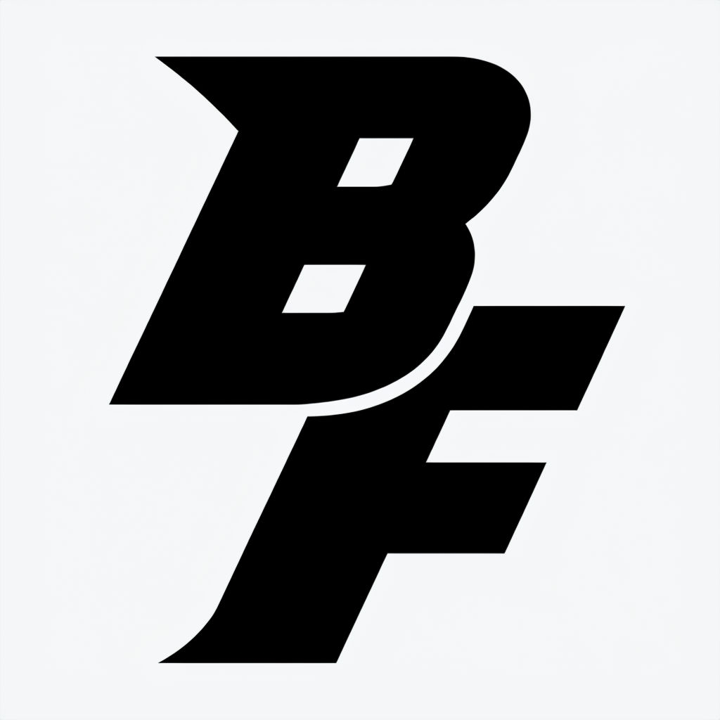 Minimalist Black BF Logo Design for Modern Branding Monogram