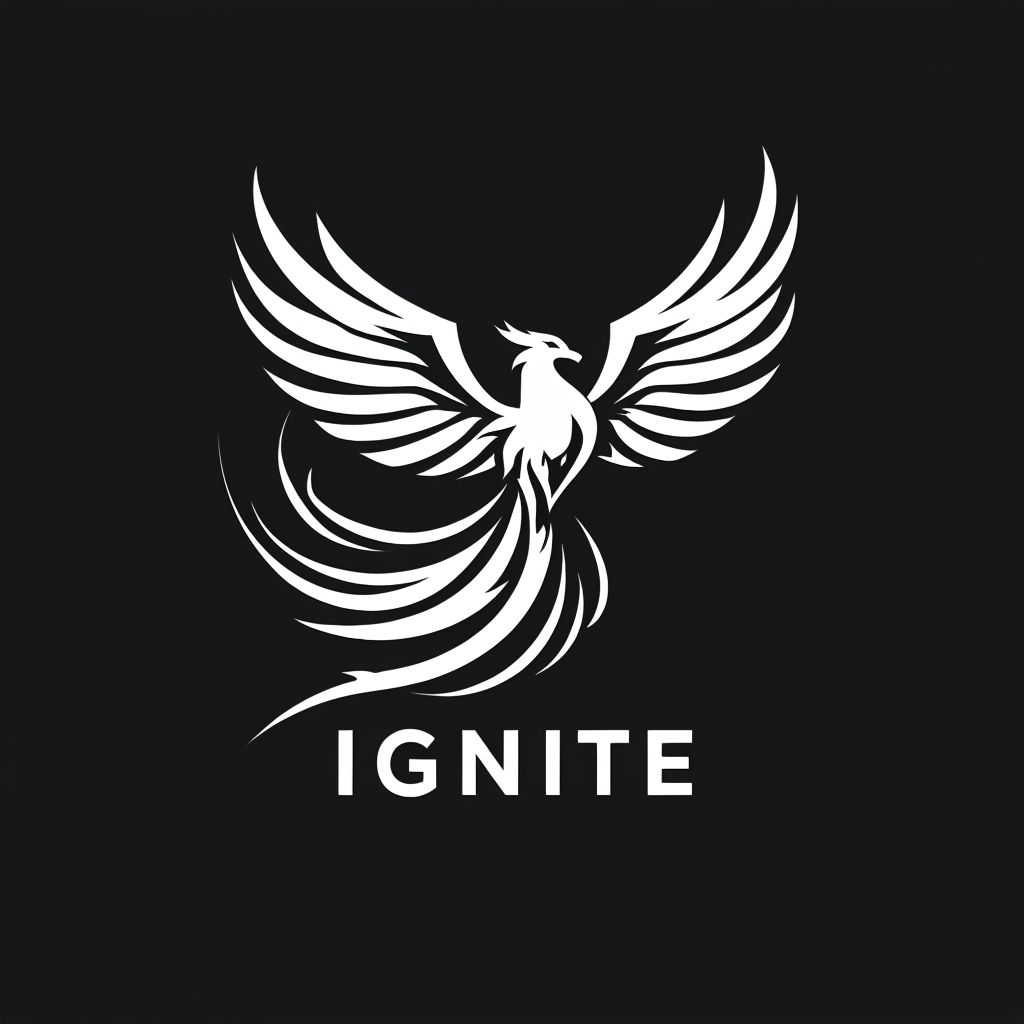 Bold Phoenix Logo Design with Ignite Text for Branding Logo