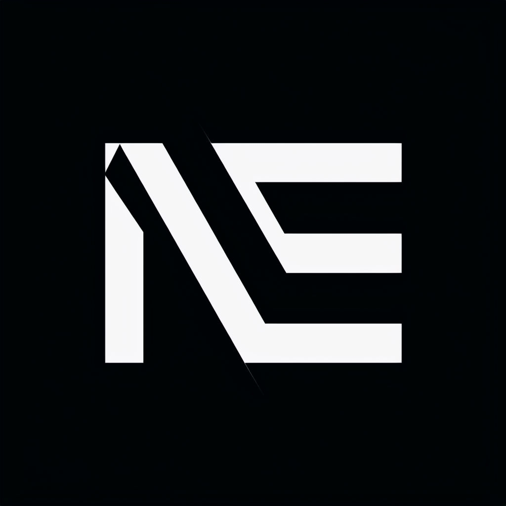 Modern Minimalist NE Logo Design with Geometric Style Monogram