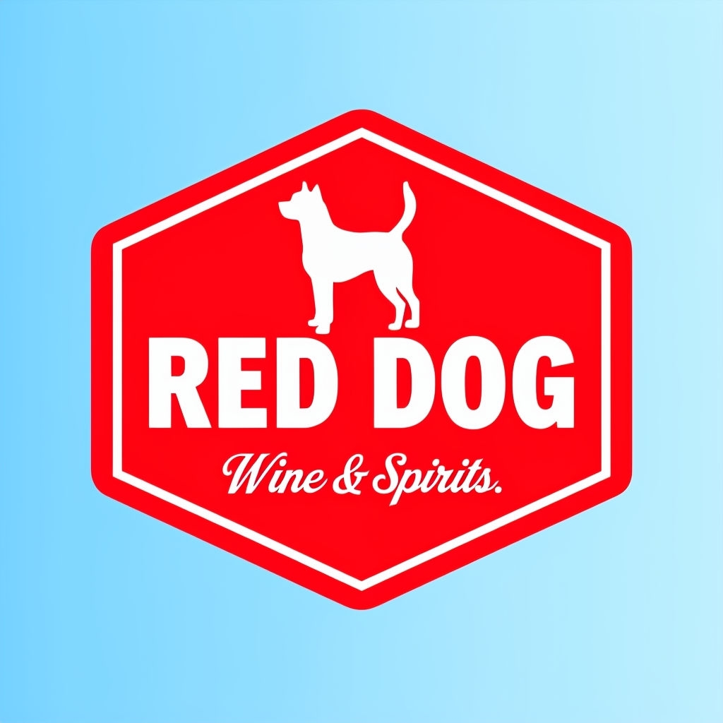 Modern Minimalist Red Dog Logo Design with Elegant Text
