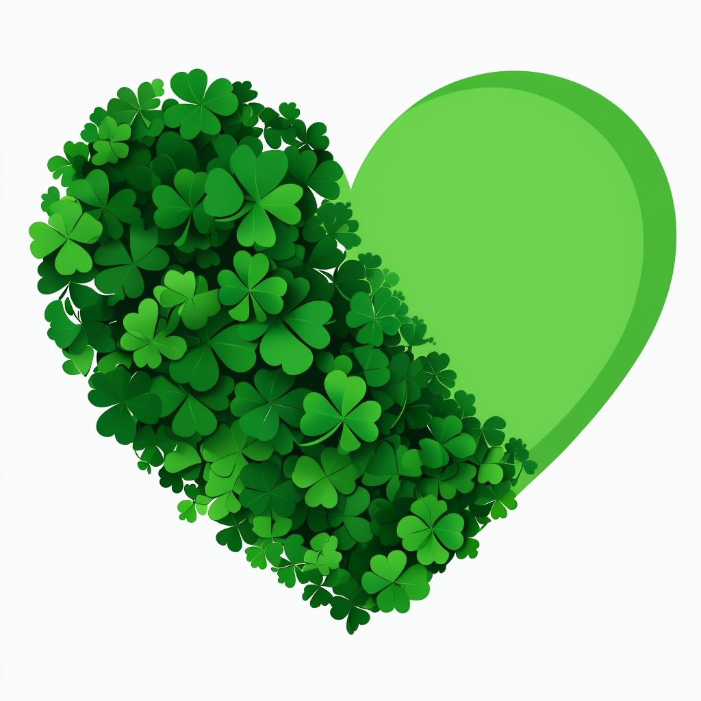 Cheerful Green Shamrock Heart Design for St. Patrick's Day Mug