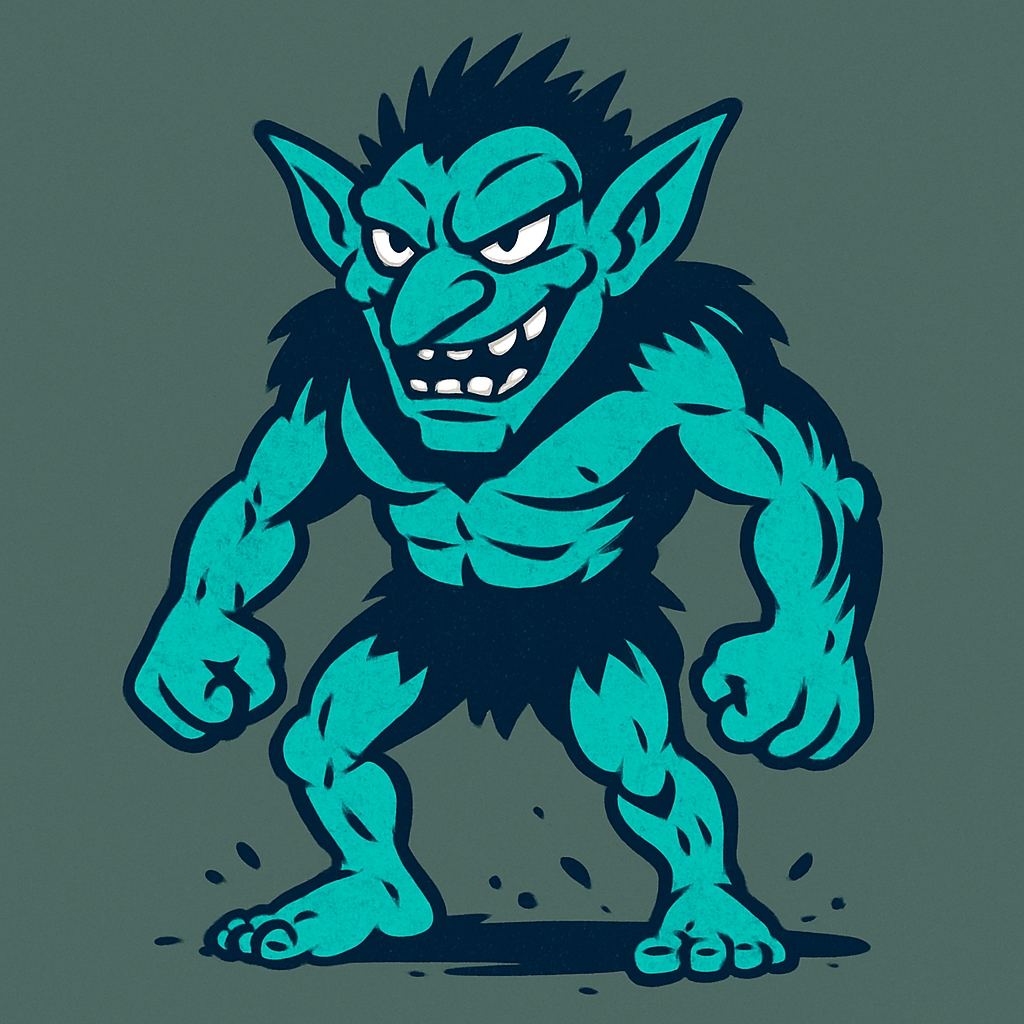 Aggressive Teal Goblin Character Illustration Art