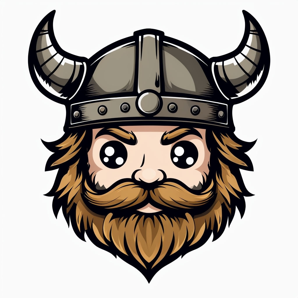 Chibi Style Viking Character Face Cartoon Mug