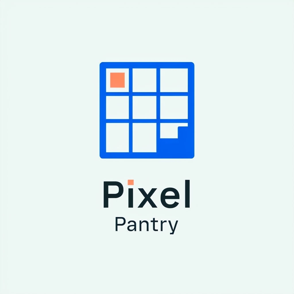 Minimalist Pixel Pantry Logo Design for Digital Art Marketplace Logo