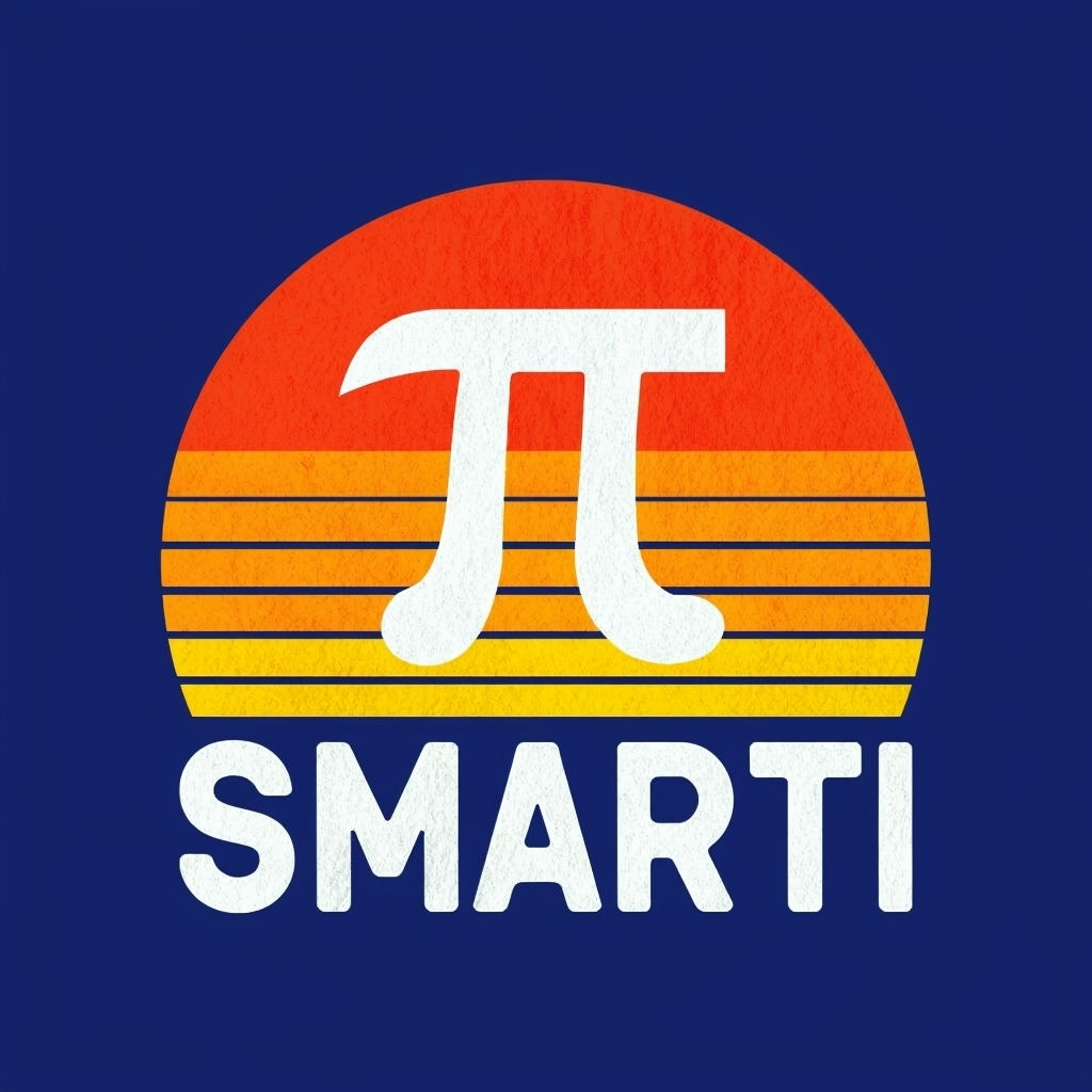 Retro Vintage Smarti Logo Design on Navy Blue Background Log