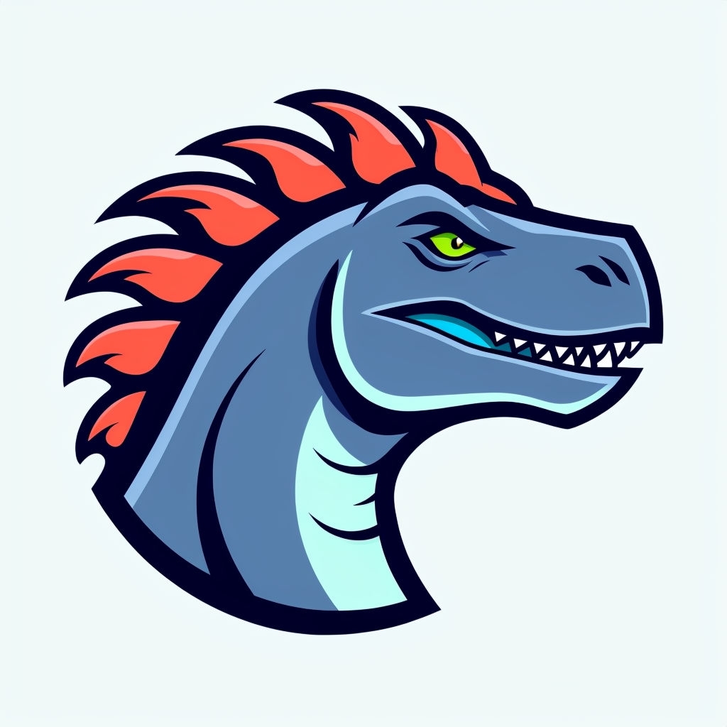 Dynamic Cartoon Dinosaur Illustration for Playful Branding Sticker