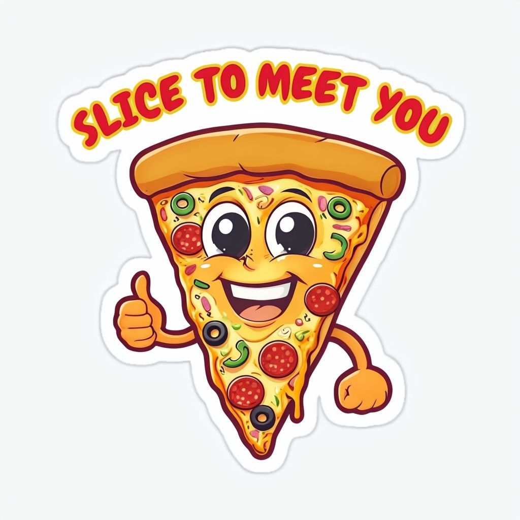 Smiling Pizza Slice with 