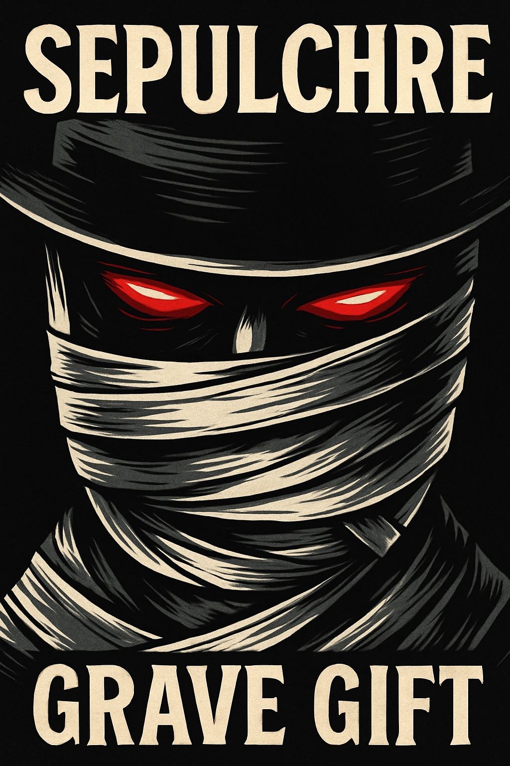 Eerie Mummy with Glowing Red Eyes Sepulchral EBook Cover