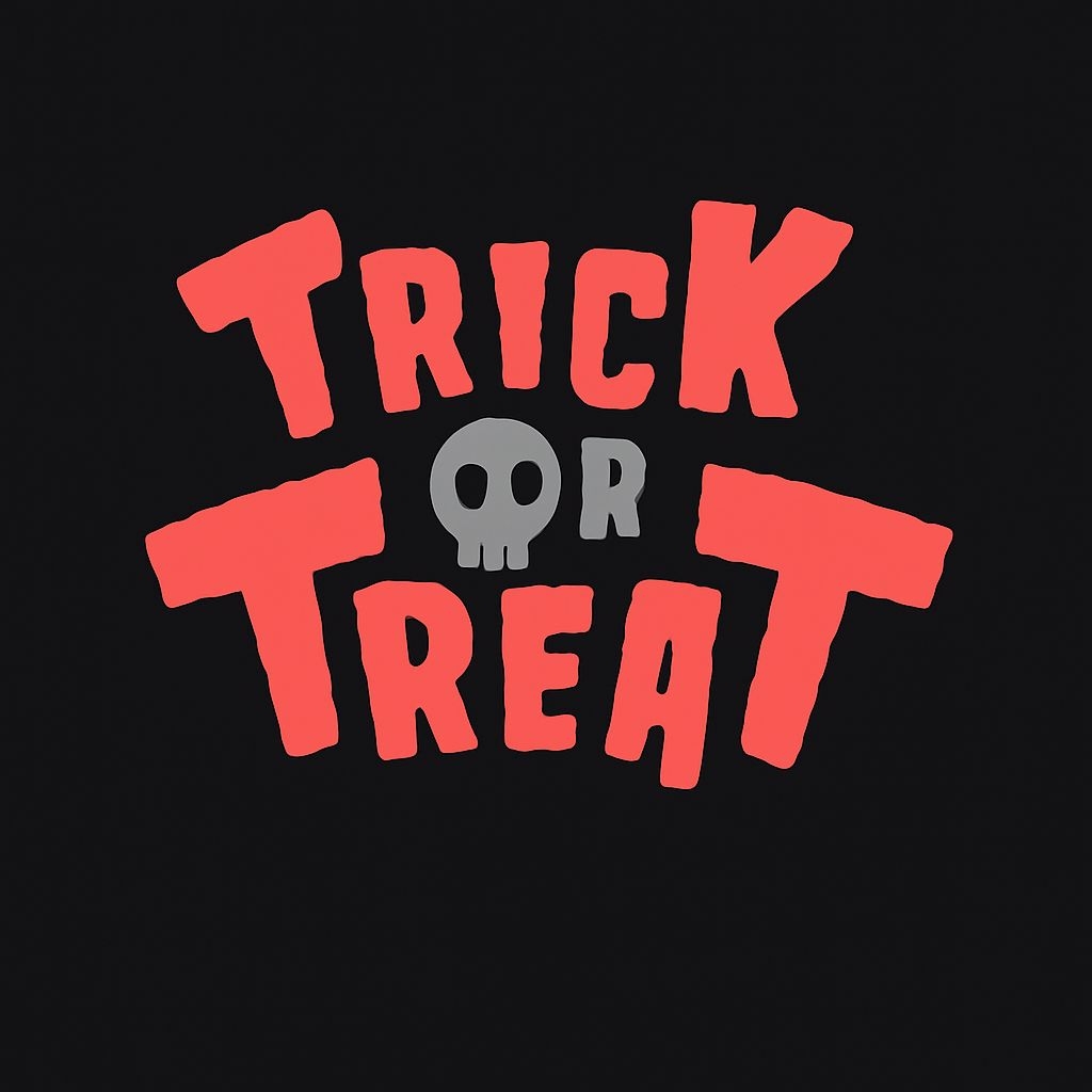 Bold Trick or Treat Halloween Typography T-Shirt