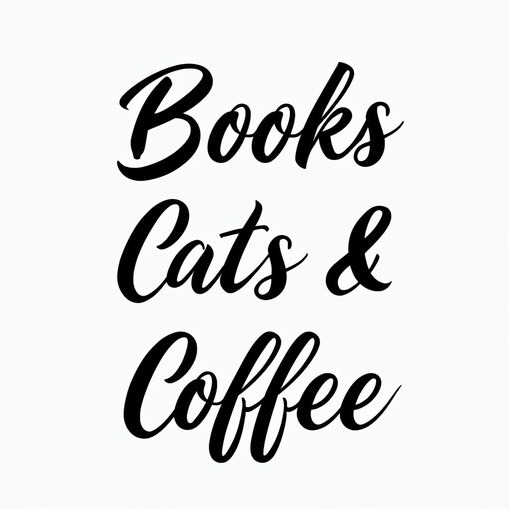 Elegant Books Cats and Coffee Minimalist Art Poster - Playground