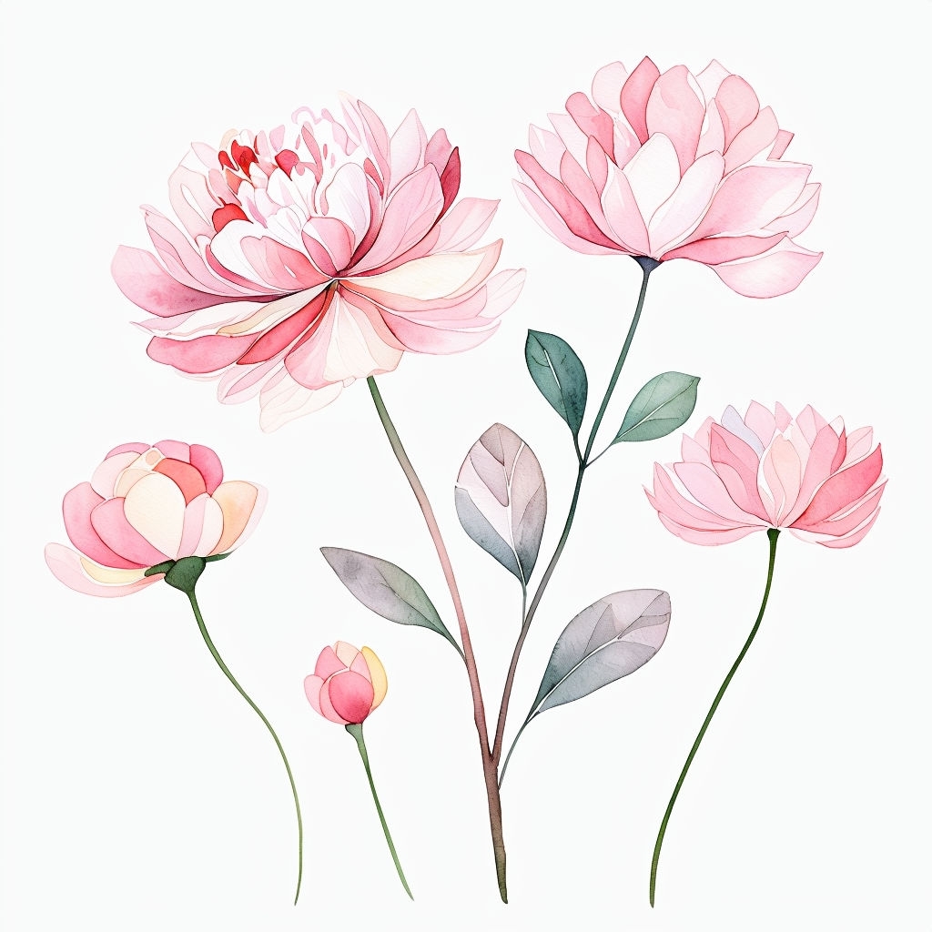 Delicate Watercolor Floral Illustration for Serene Mug Design