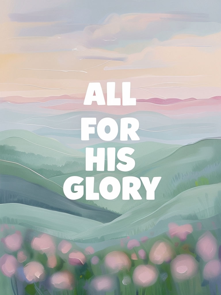 Serene Pastel Abstract Landscape with Inspirational Quote Poster