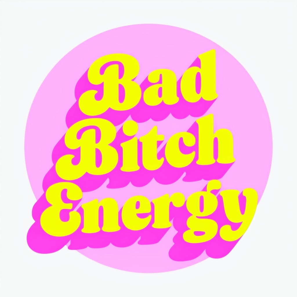 Bold Retro 'Bad Bitch Energy' Motivational Mug Design