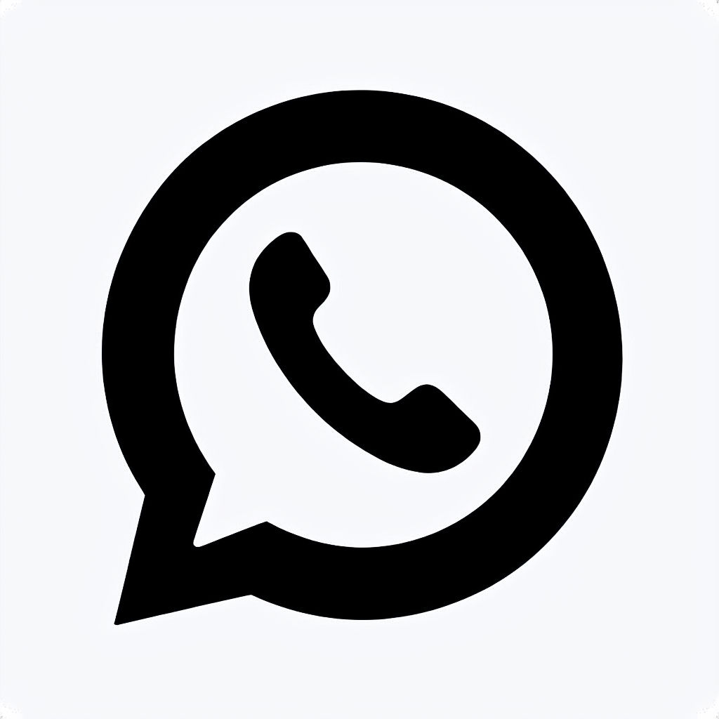 Minimalistic Black WhatsApp Messaging Icon Design Logo
