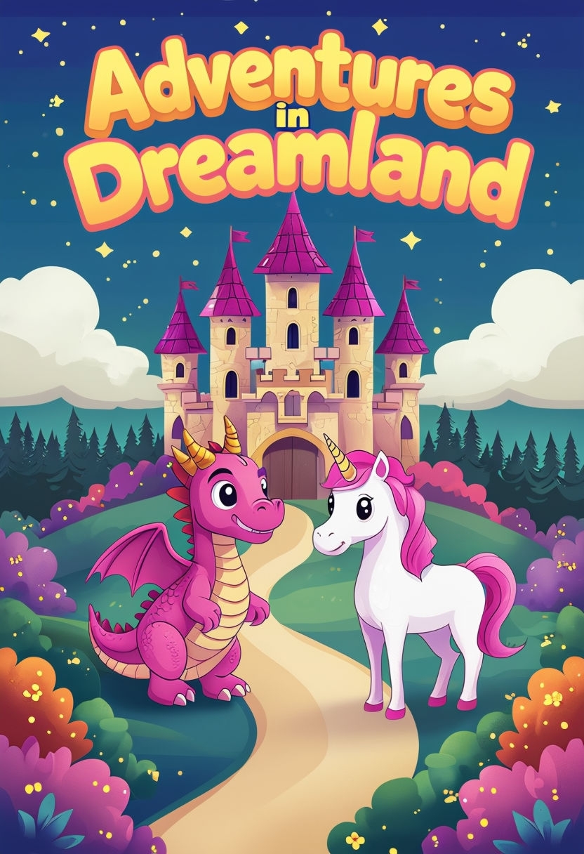 Adventures in Dreamland Colorful Cartoon Art Poster