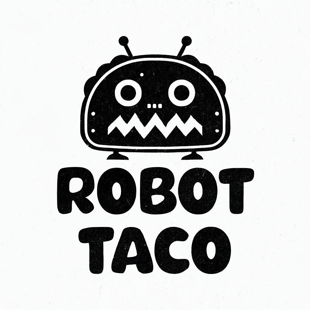 Quirky Robot Taco Minimalist Logo Design