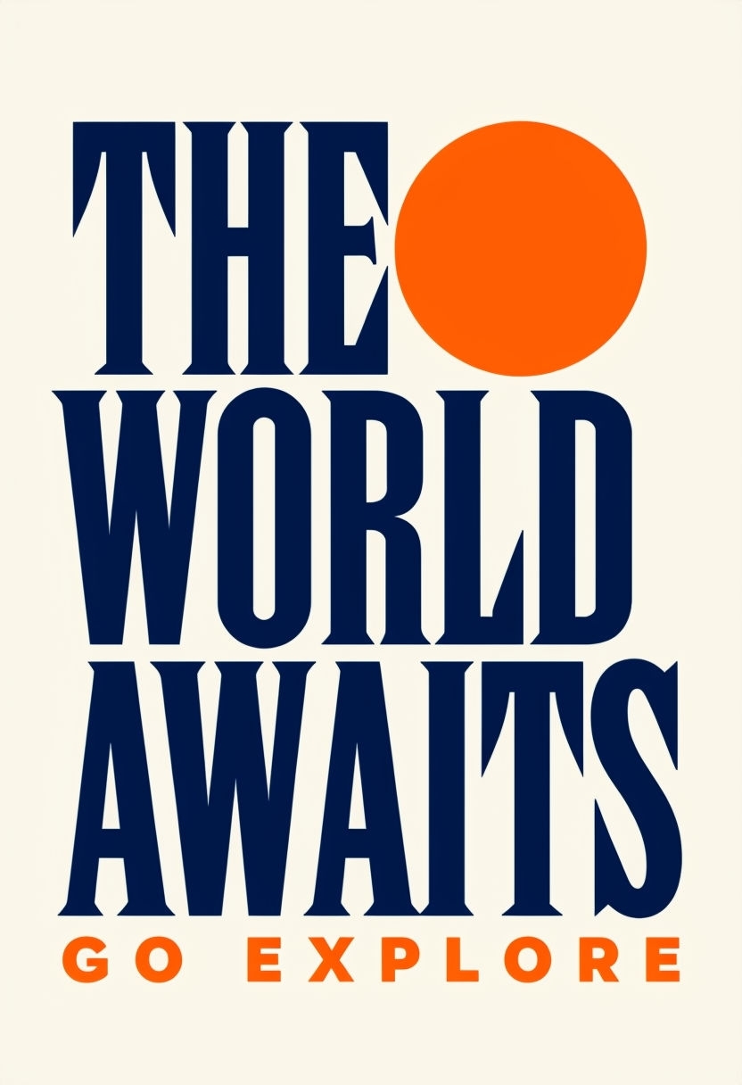 The World Awaits Adventure Typography Poster