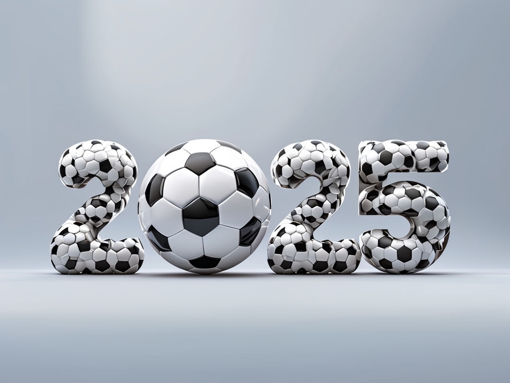 Minimalist 2025 Soccer Ball Design for Futuristic Invitations Cards & Invites