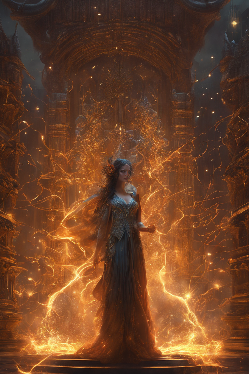 Enchanting fairy cloaked in incandescent magic by Brandy Versoulen