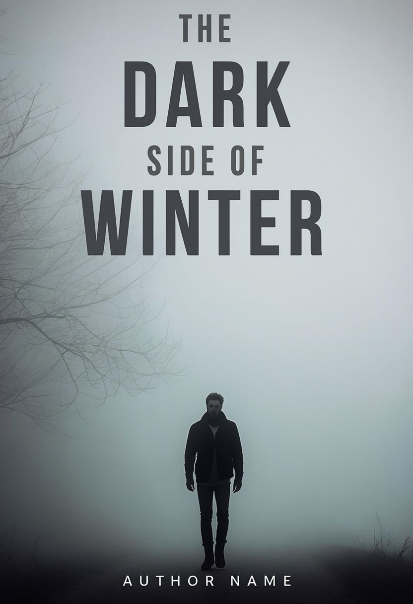 The Dark Side of Winter Minimalist Eerie Book Cover Design
