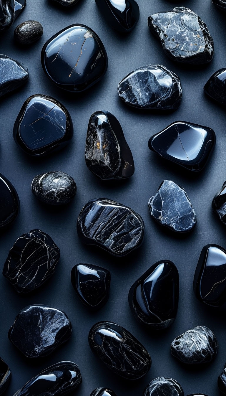 Gleaming Obsidian Stones Macro Photography Phone Case Cover