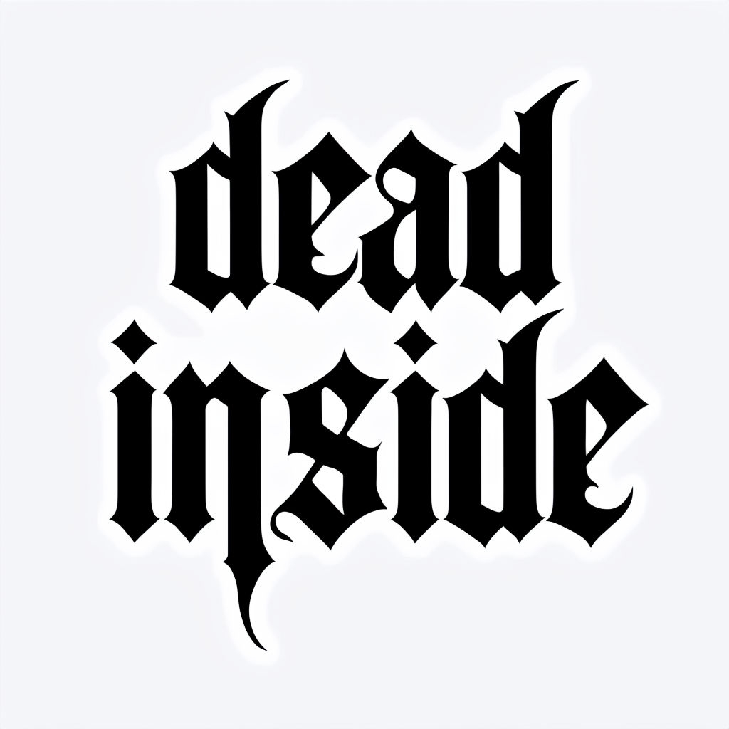 Gothic 'Dead Inside' Phrase Design for Dark Mood Hat