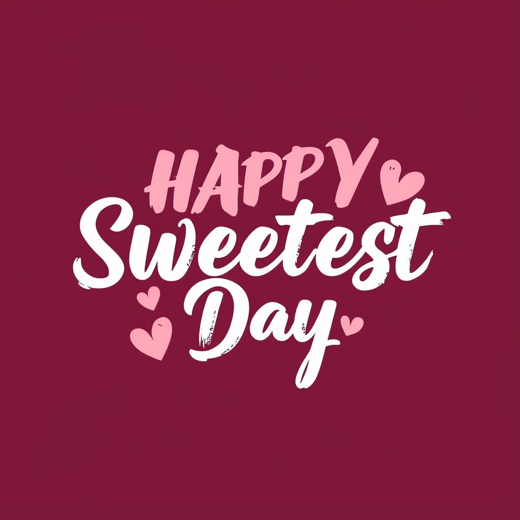 Minimalist Happy Sweetest Day Design with Hearts Card