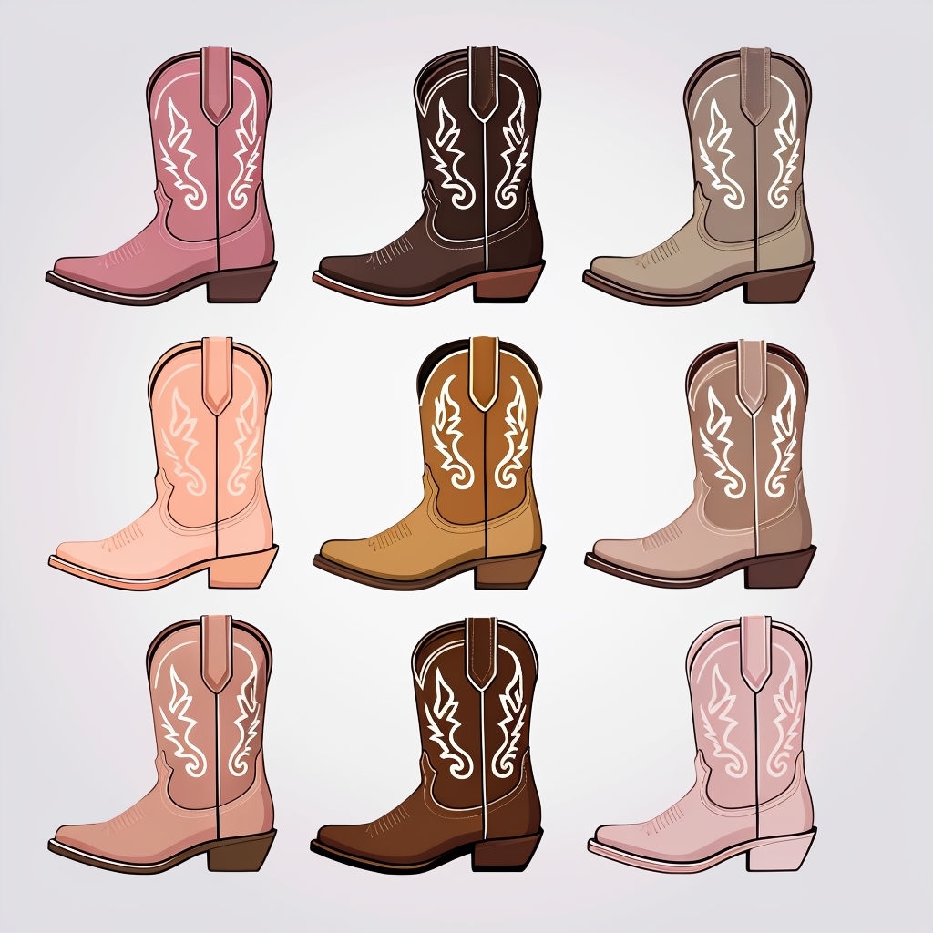 Colorful Cowboy Boots Pattern Illustration for Seamless Patterns