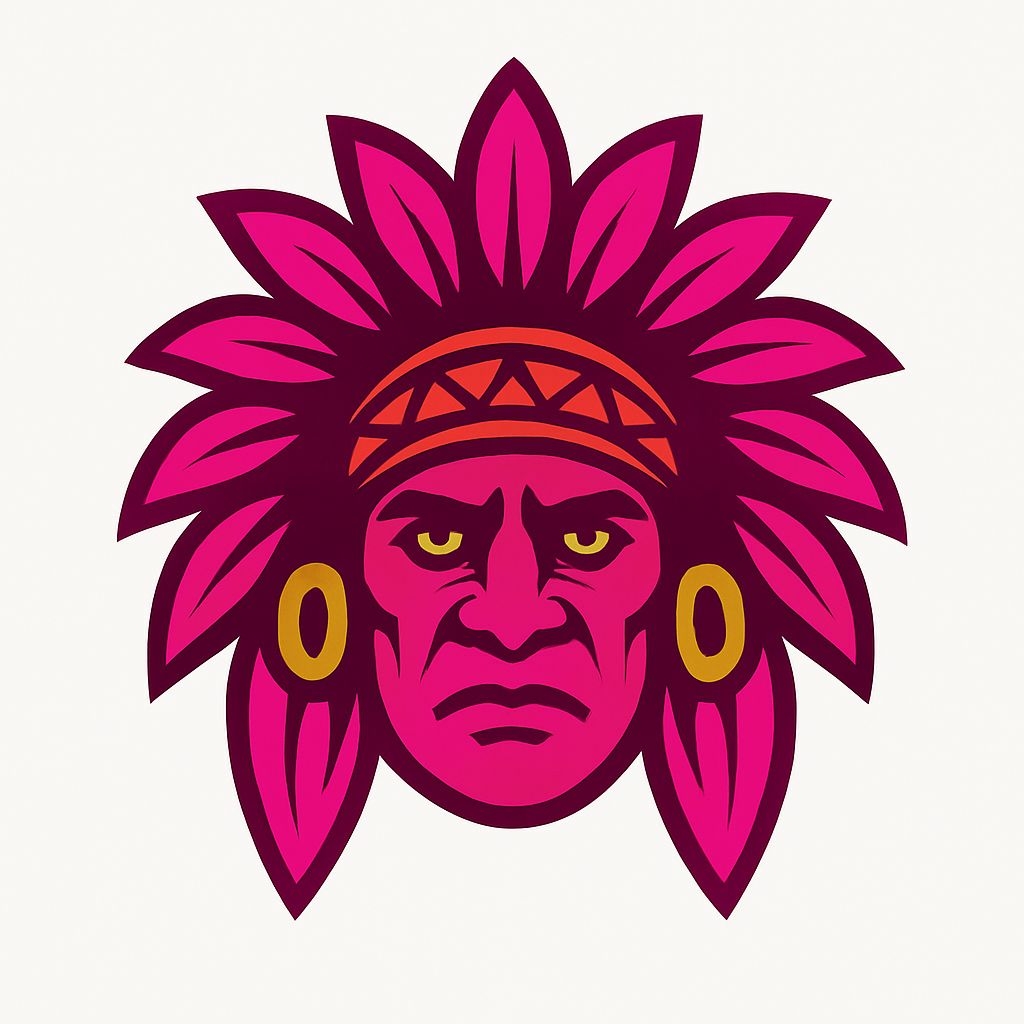 Vibrant Native American Chief Face Illustration Sticker