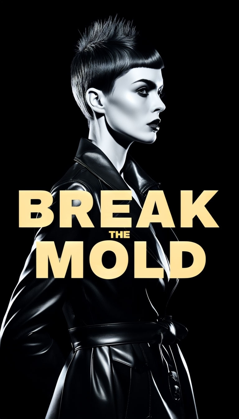 Bold Woman Profile with Break the Mold Statement Social Media Post