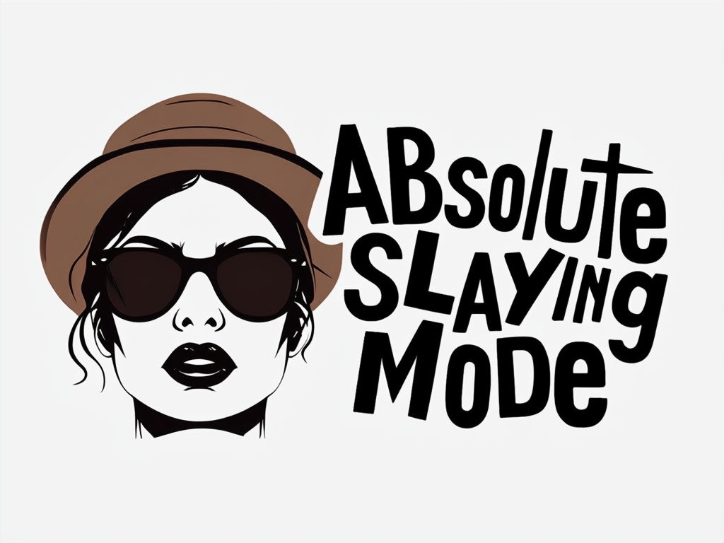 Bold Modern Woman with Sunglasses and Motivational Text T-Shirt