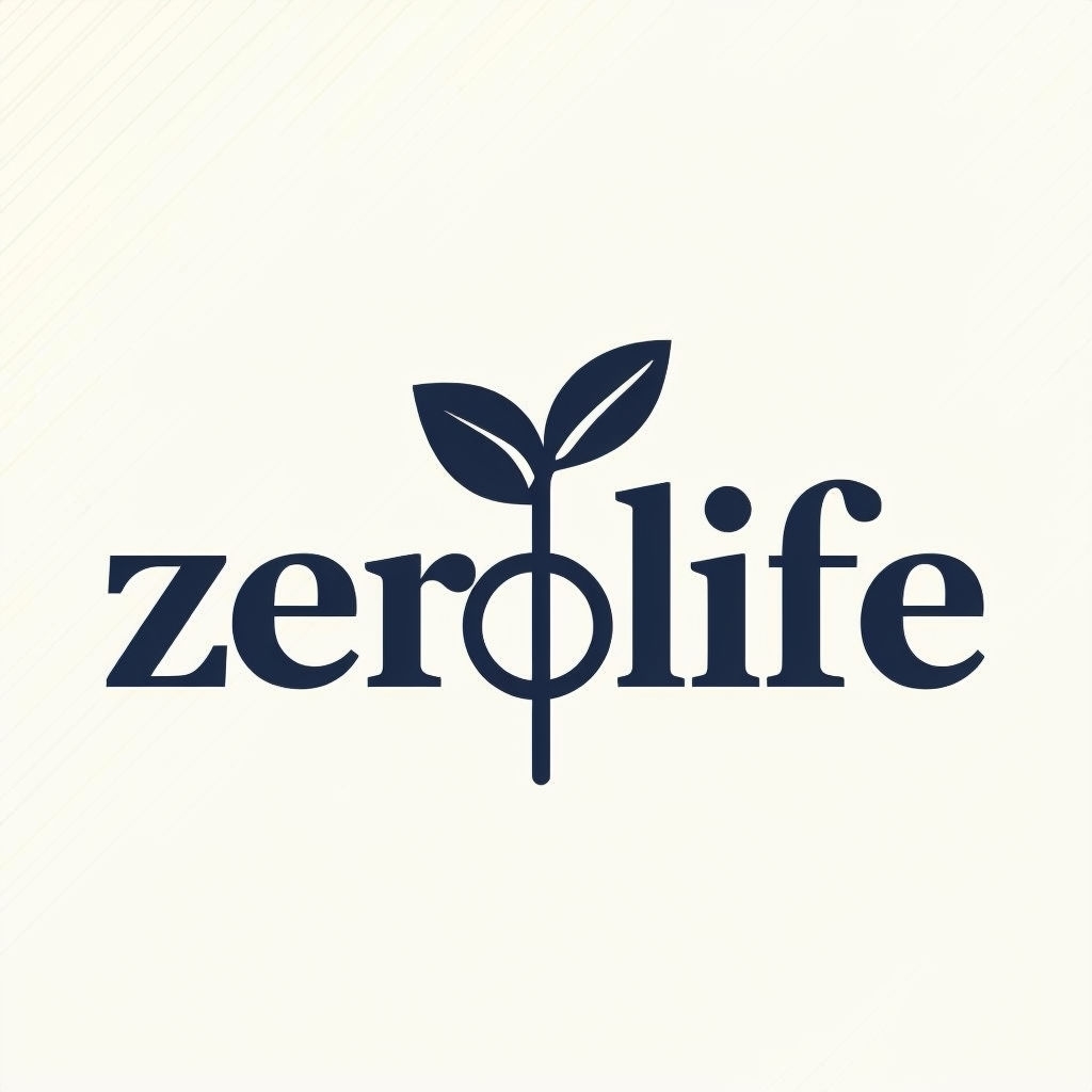 Minimalist Eco-Friendly zerølife Logo Design with Seedling Element