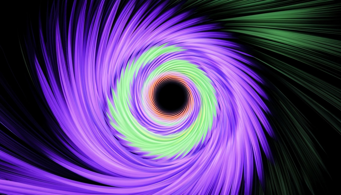 Mesmerizing Lavender and Green Spiral Abstract Artwork Background