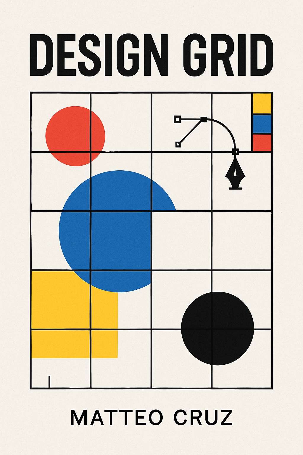 Minimalist Design Grid Poster Featuring Bold Geometric Shapes EBook Cover