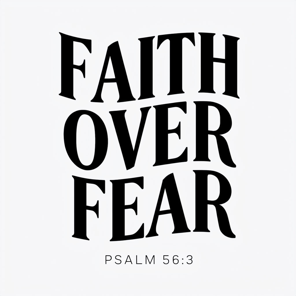 Faith Over Fear Inspirational Typography T-Shirt