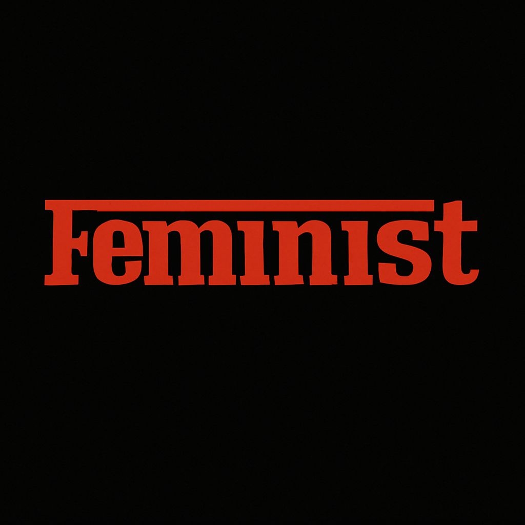 Bold Feminist Red Text Minimalist T-Shirt