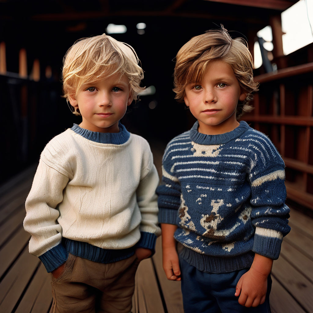 Two adorable seven-year-old boys by Georg Ohnsorg - Playground