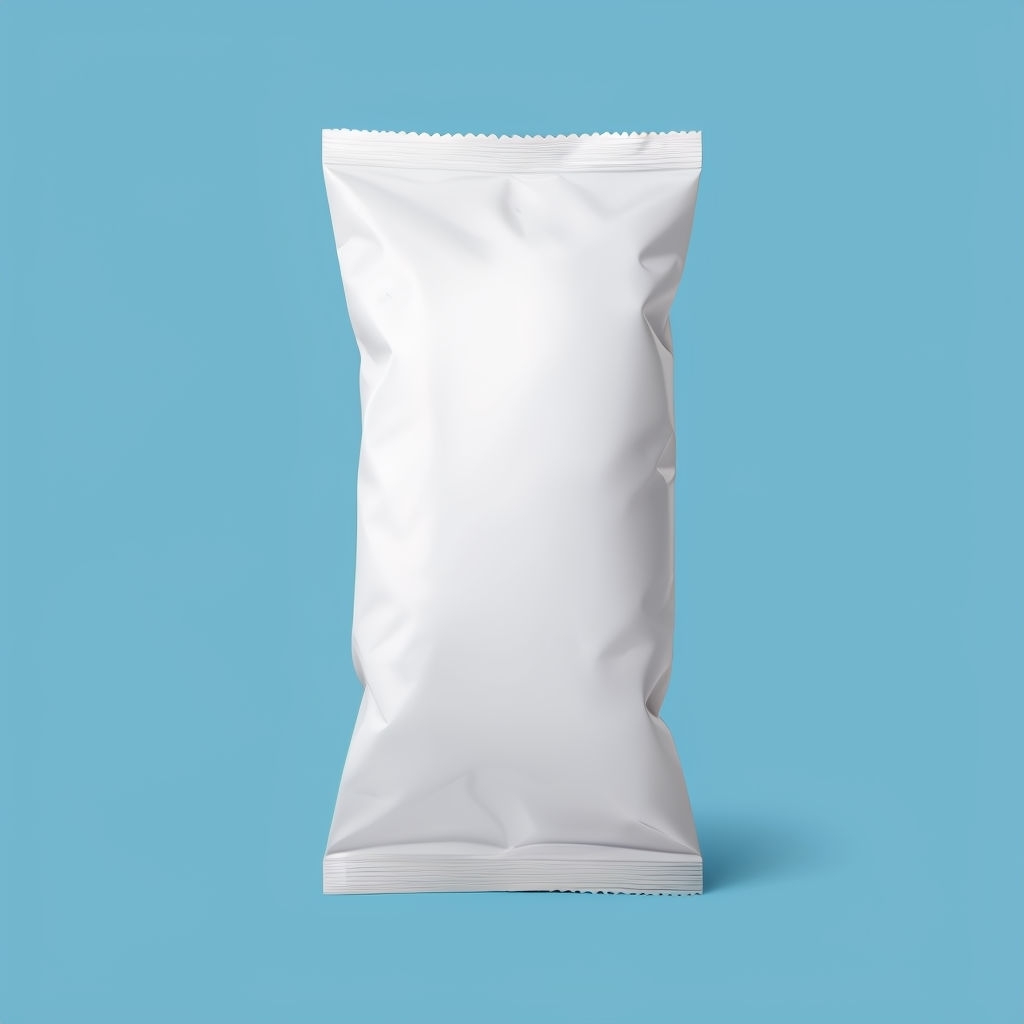 Minimalist White Cereal Bag Packaging Mockup